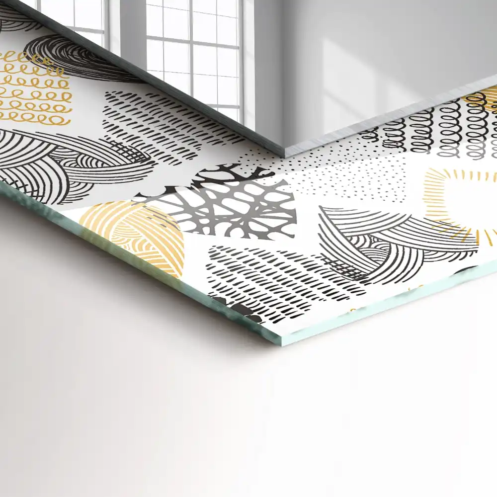 Rektangulär spegel med tryck Färgglada hjärtan