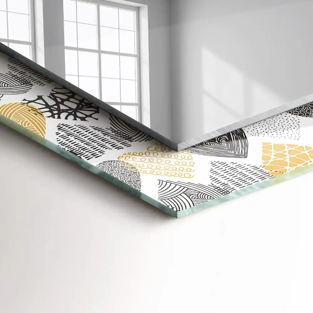 Rektangulär spegel med tryck Färgglada hjärtan