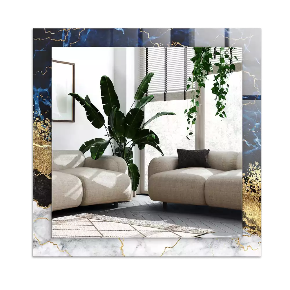 Rektangulär spegel med tryck Marmor abstraktion