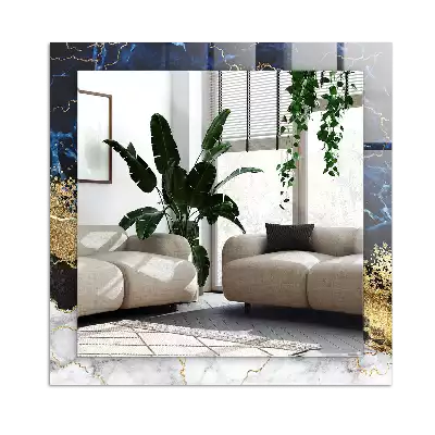 Rektangulär spegel med tryck Marmor abstraktion