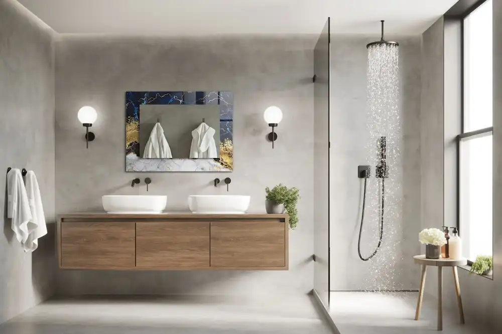Rektangulär spegel med tryck Marmor abstraktion
