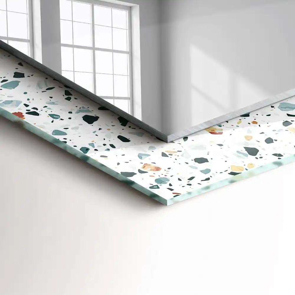Dekorativ spegel med tryck Terrazzo mosaikmönster
