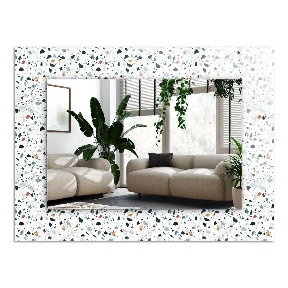 Dekorativ spegel med tryck Terrazzo mosaikmönster