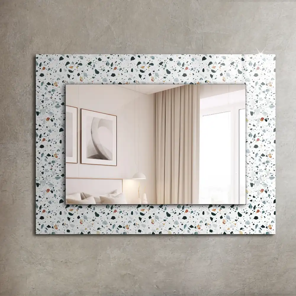 Dekorativ spegel med tryck Terrazzo mosaikmönster