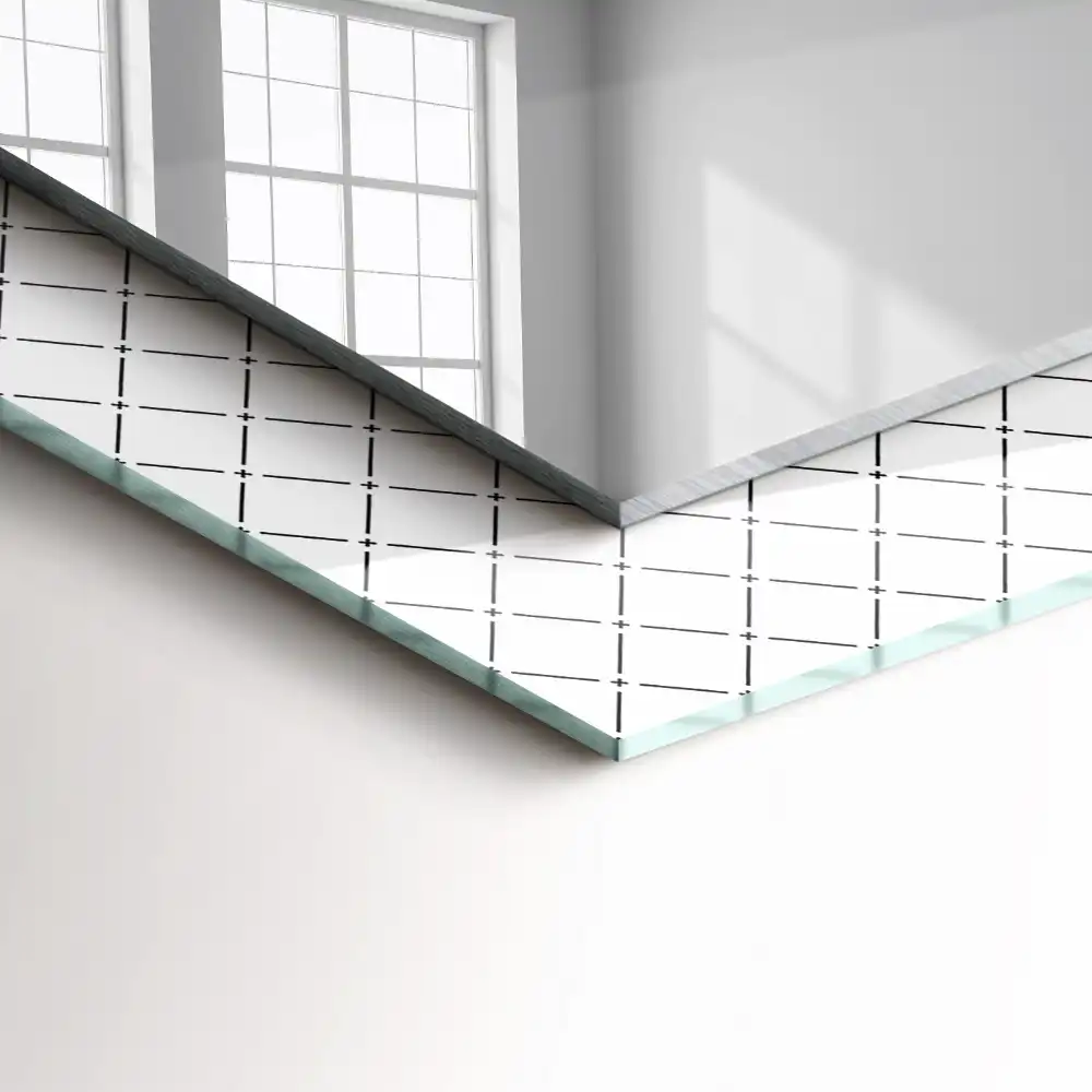 Rektangulär spegel med tryck Rutiga mönsterlinjer