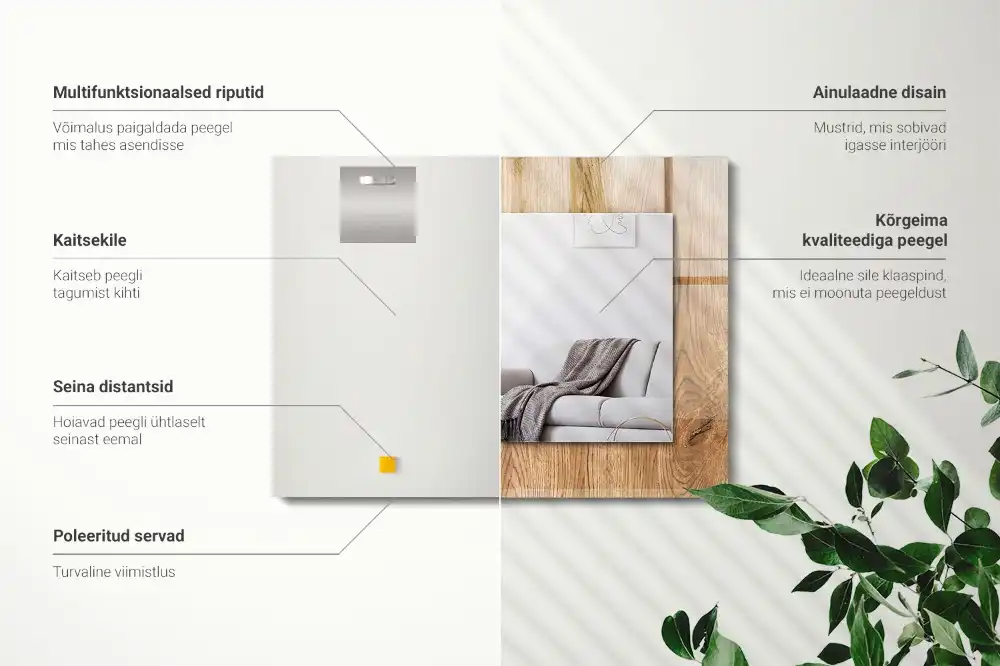 Dekorativ spegel med tryck Trä textur