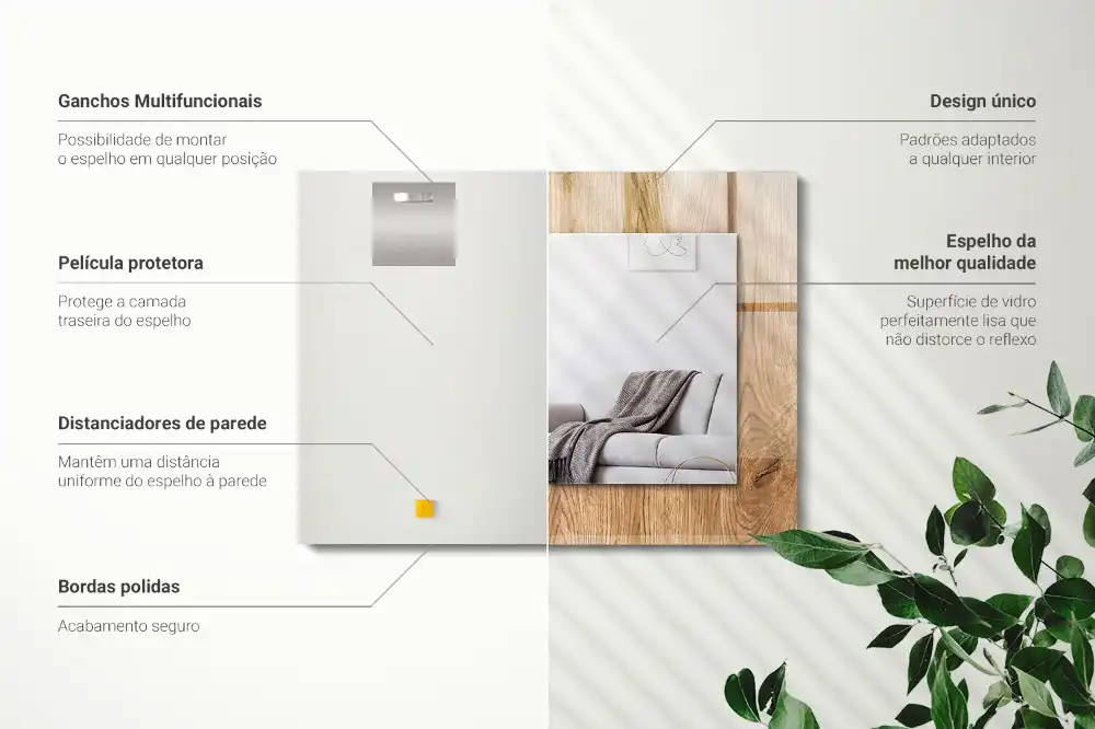 Dekorativ spegel med tryck Trä textur