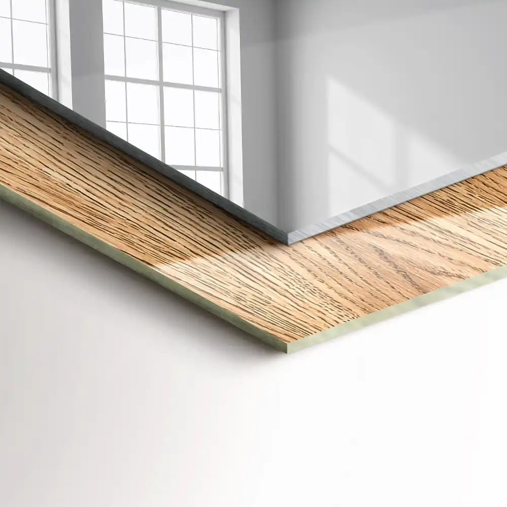 Dekorativ spegel med tryck Trä textur