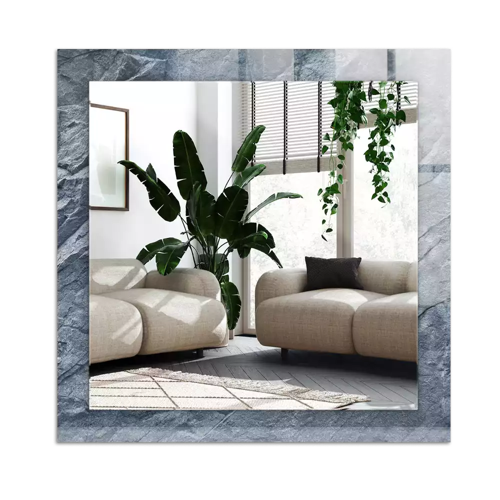 Rektangulär spegel med tryck Rock textur sten