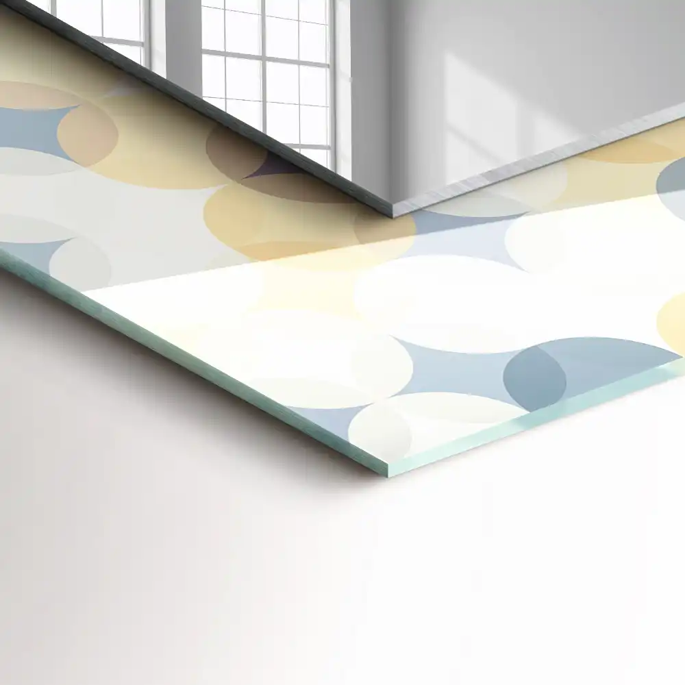 Rektangulär spegel med tryck Färgglada cirkulära mönster