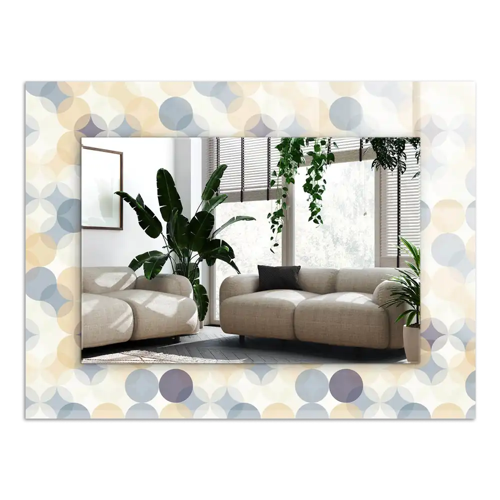 Rektangulär spegel med tryck Färgglada cirkulära mönster