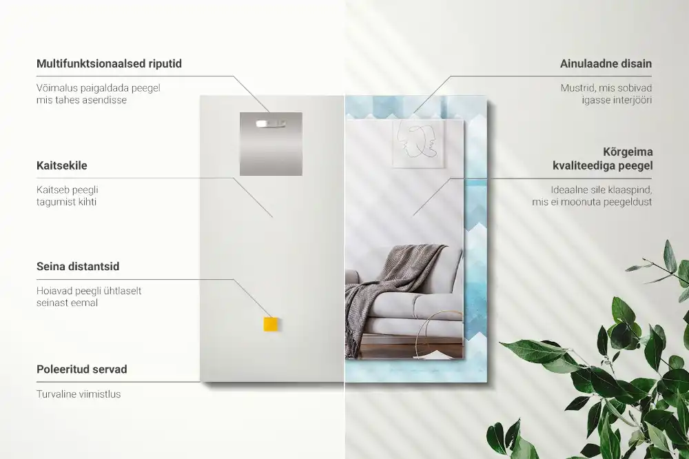 Dekorativ spegel med tryck Sicksack gradient mönster