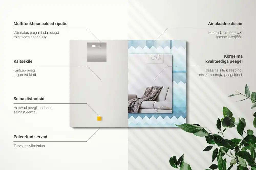 Dekorativ spegel med tryck Sicksack gradient mönster