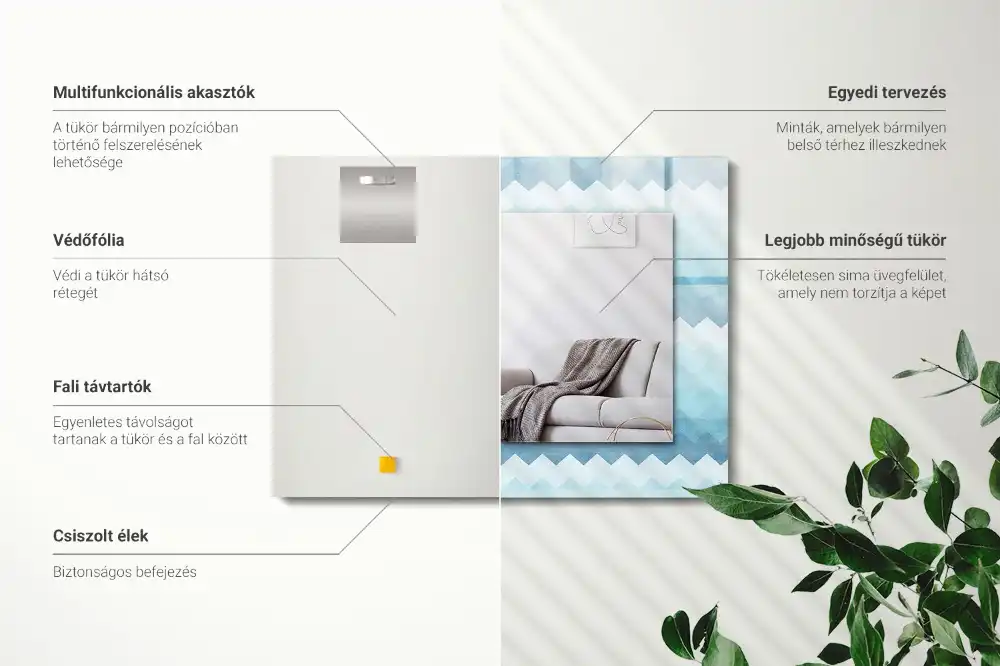 Dekorativ spegel med tryck Sicksack gradient mönster