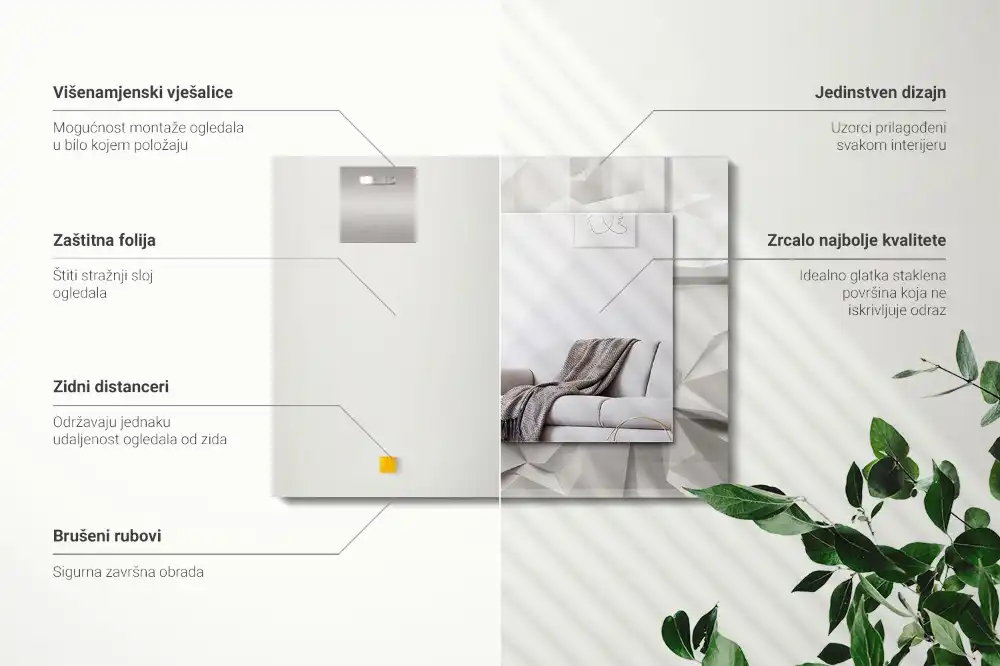 Dekorativ spegel med tryck Abstrakta geometriska former