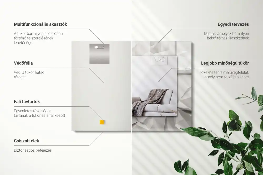 Dekorativ spegel med tryck Abstrakta geometriska former