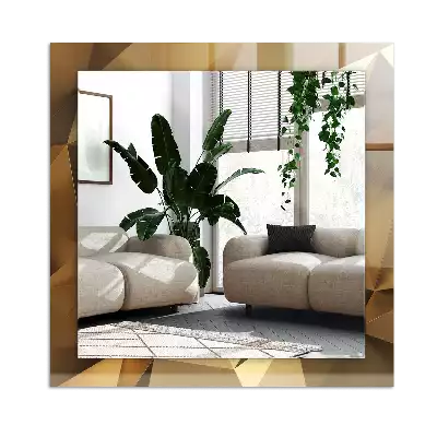 Rektangulär spegel med tryck geometriska former