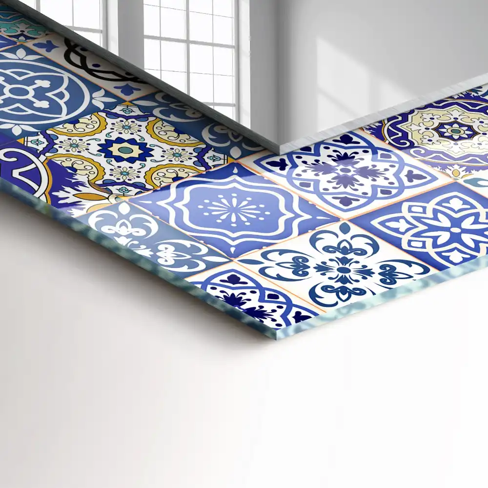 Dekorativ spegel med tryck Marockanska mönster