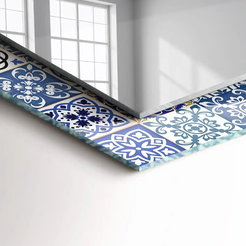 Dekorativ spegel med tryck Marockanska mönster