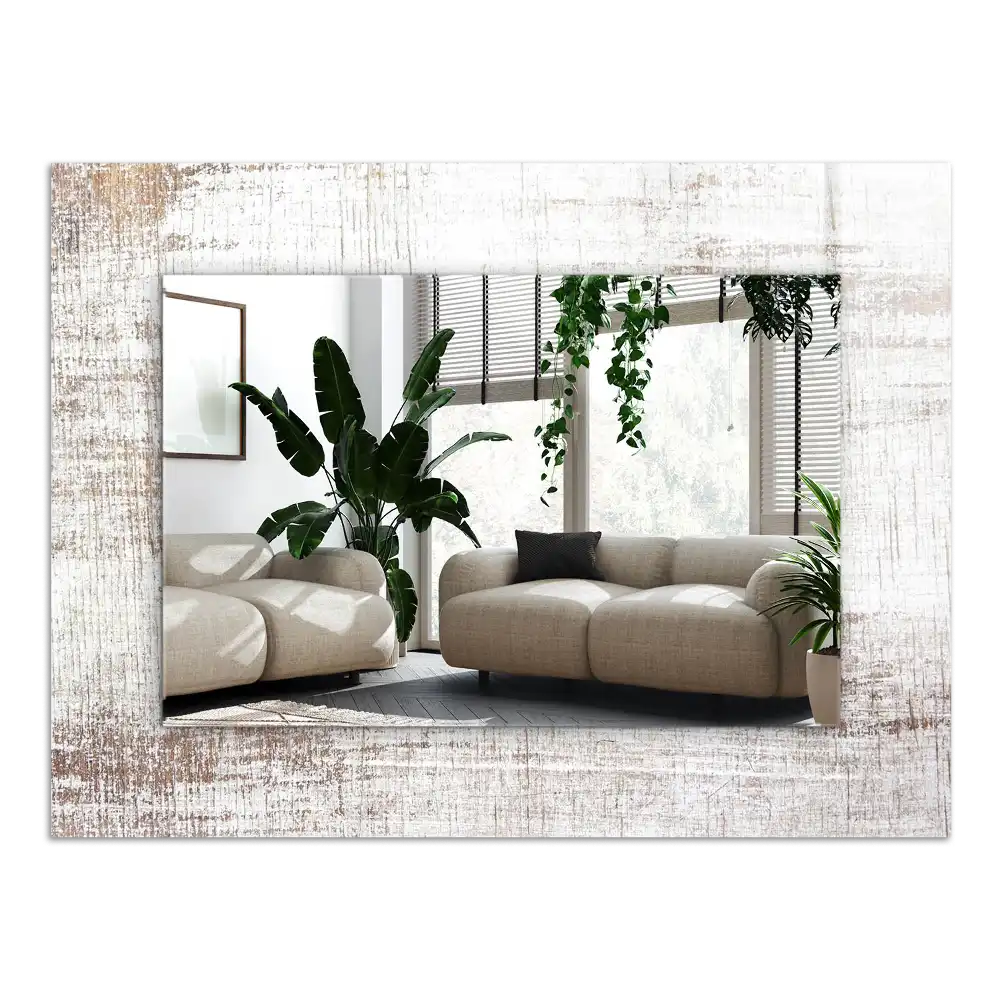 Rektangulär spegel med tryck Gammalt trä