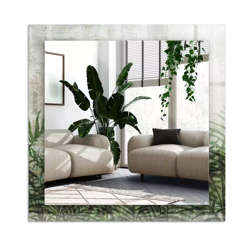 Dekorativ spegel med tryck Gröna ormbunksblad