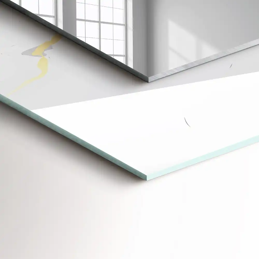 Dekorativ spegel med tryck Vit marmormönster