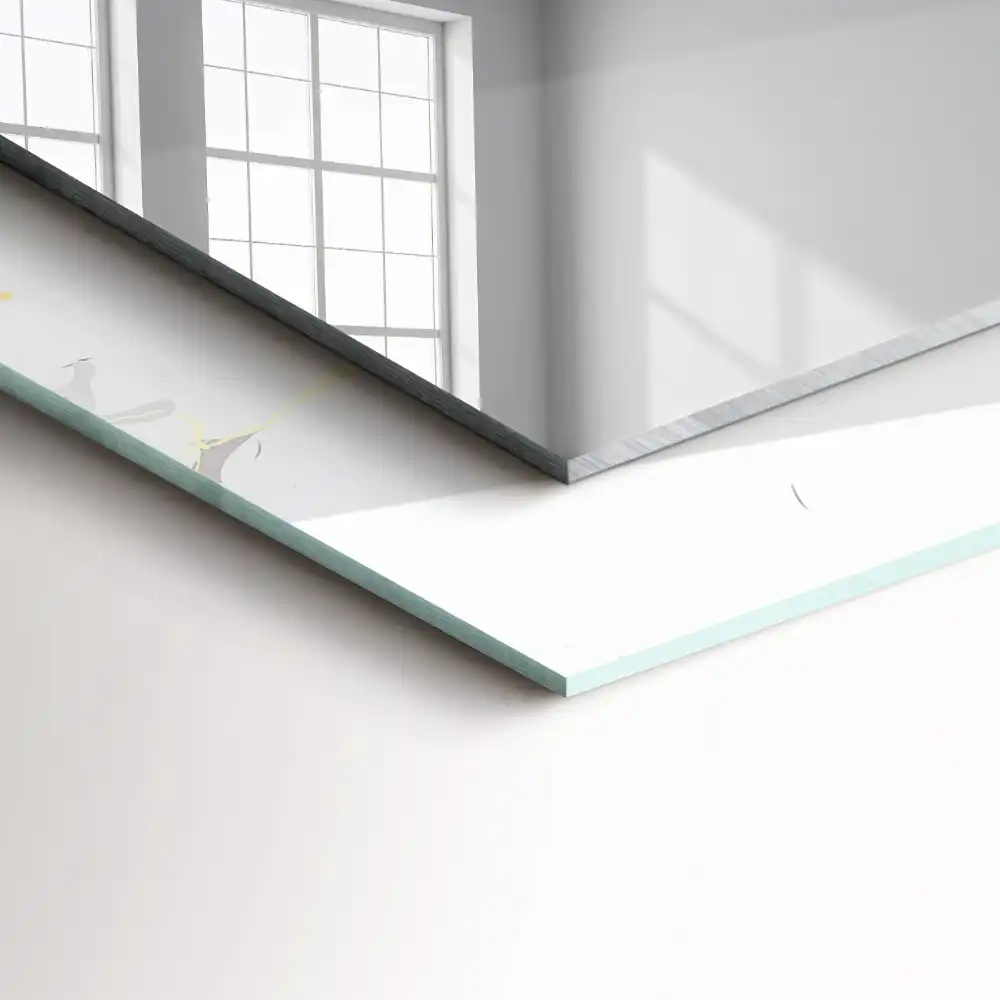 Dekorativ spegel med tryck Vit marmormönster