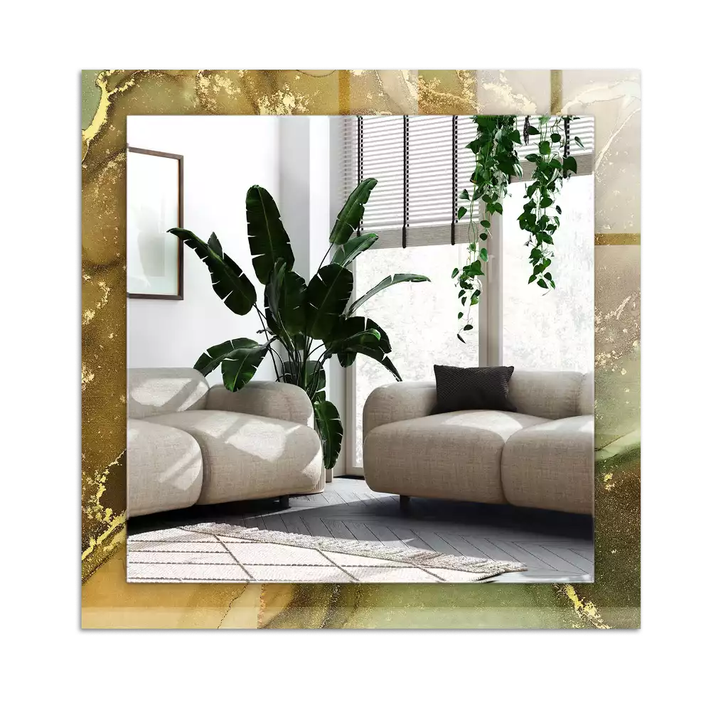 Rektangulär spegel med tryck Abstrakt konst