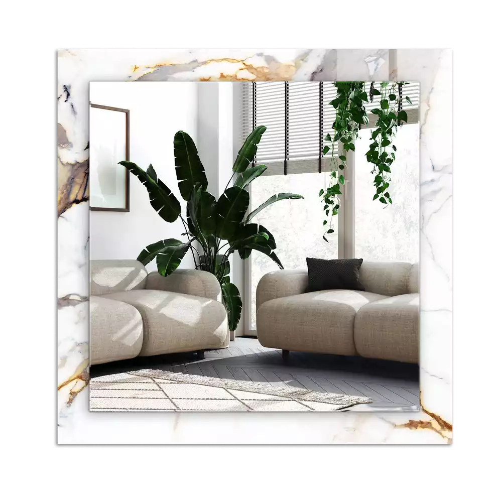 Dekorativ spegel med tryck Ådrad marmor