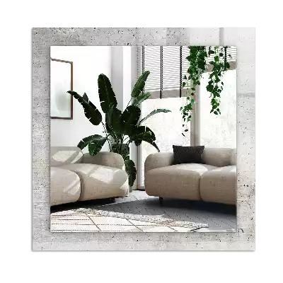 Rektangulär spegel med tryck Sprucken betongvägg