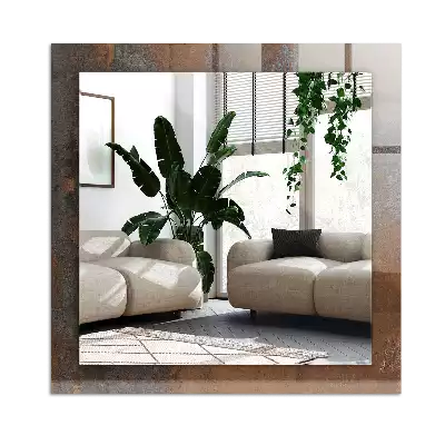 Dekorativ spegel med tryck Moderiktig rostmetall