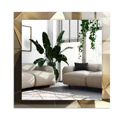 Rektangulär spegel med tryck Geometriska former