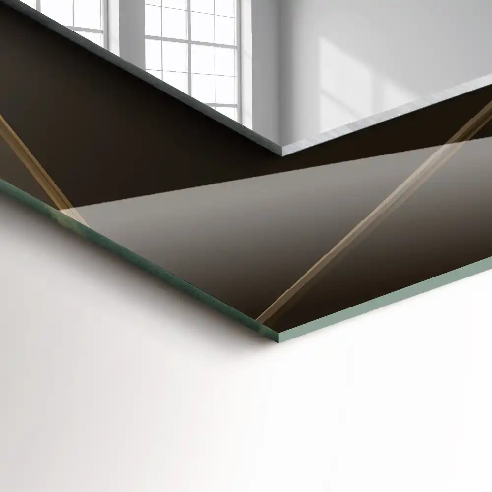 Rektangulär spegel med tryck Geometriska former