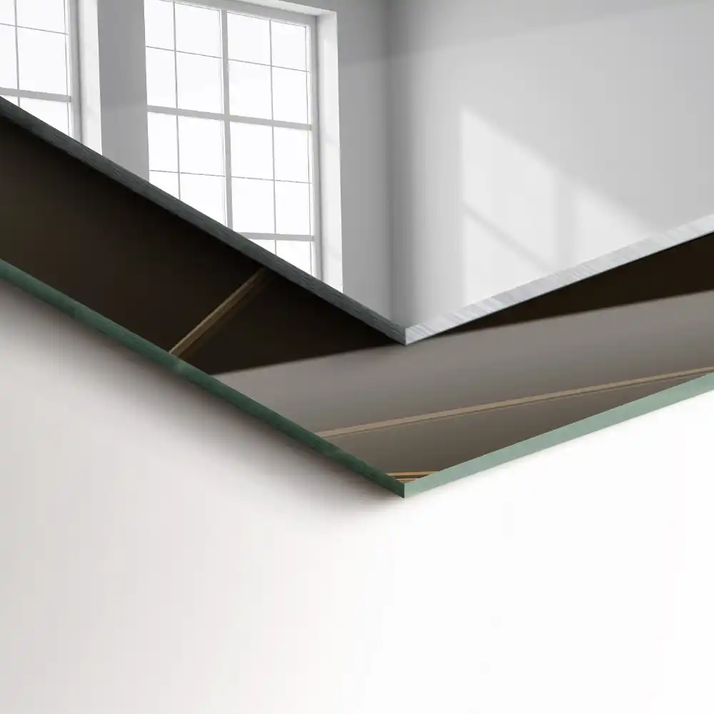 Rektangulär spegel med tryck Geometriska former