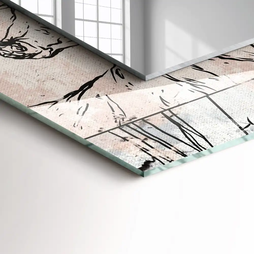 Dekorativ spegel med tryck Rådjursrävväxter