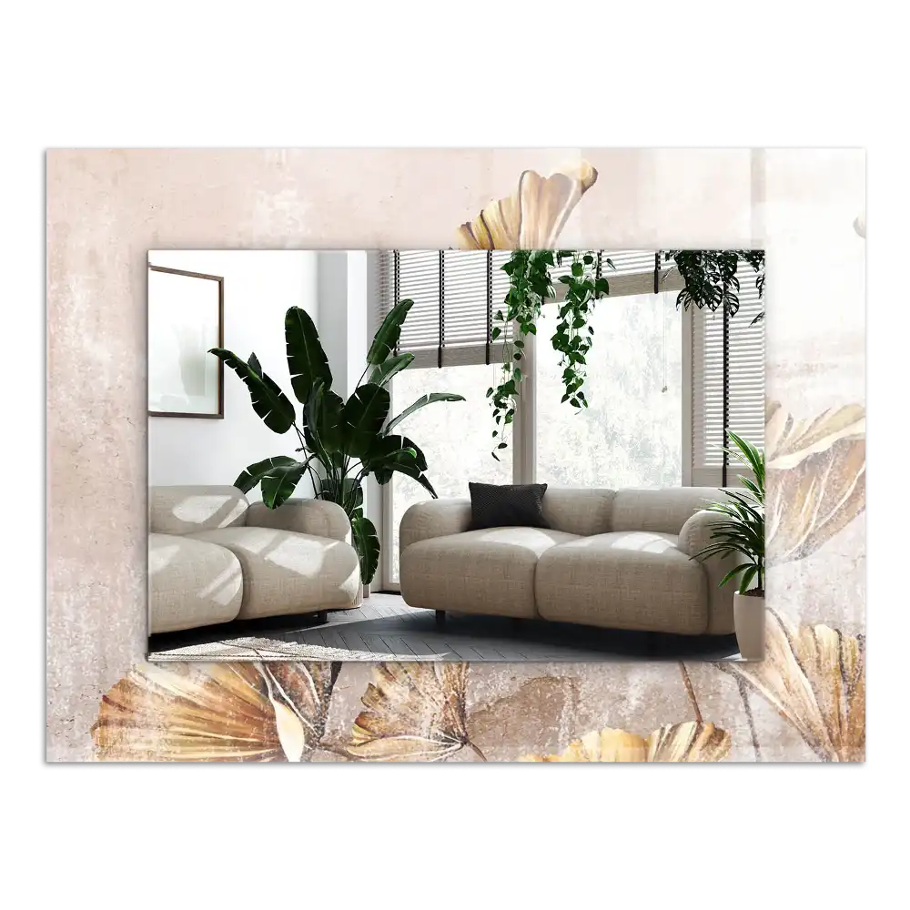 Rektangulär spegel med tryck Vintage blommor