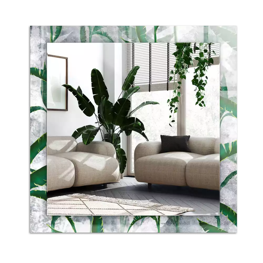 Dekorativ spegel med tryck Växtens gröna blad