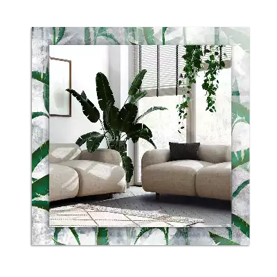 Dekorativ spegel med tryck Växtens gröna blad