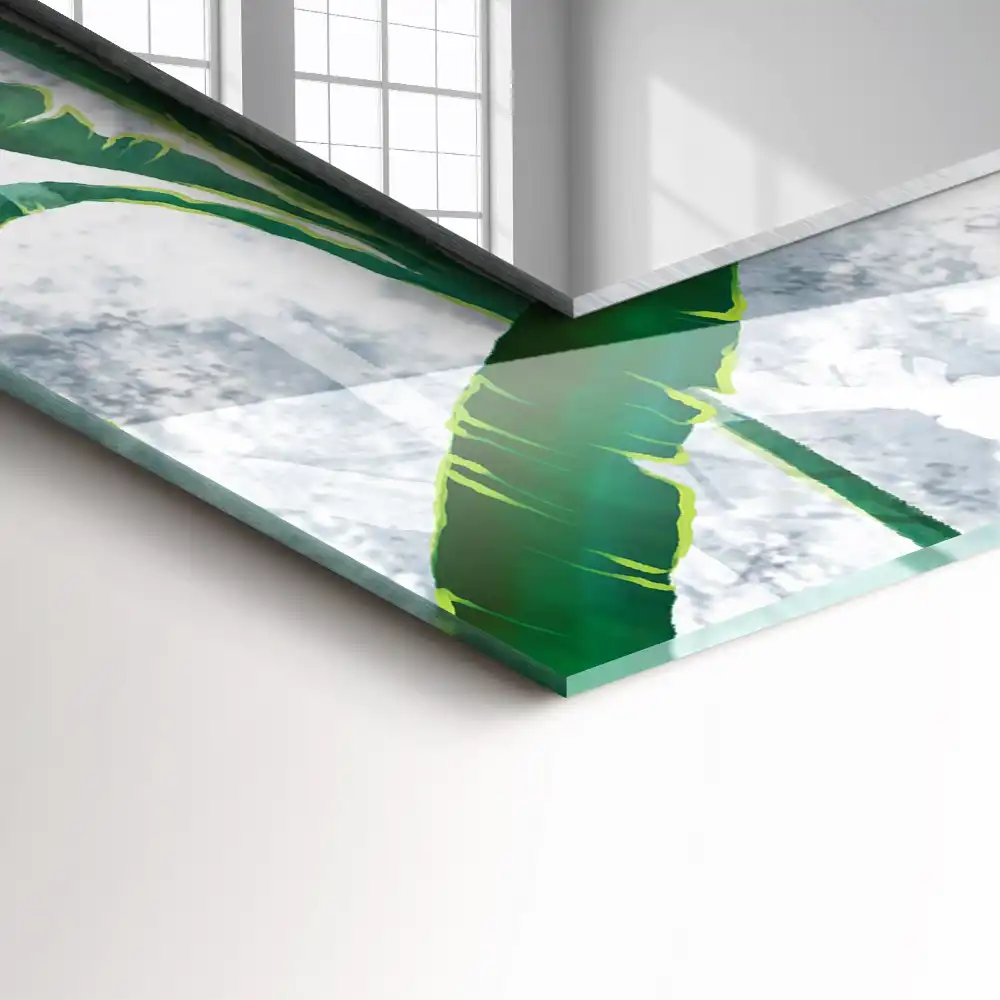 Dekorativ spegel med tryck Växtens gröna blad