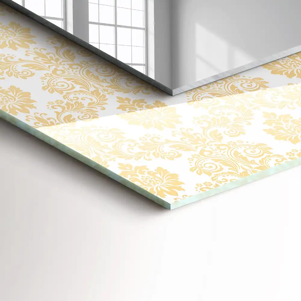 Dekorativ spegel med tryck Gula ornament