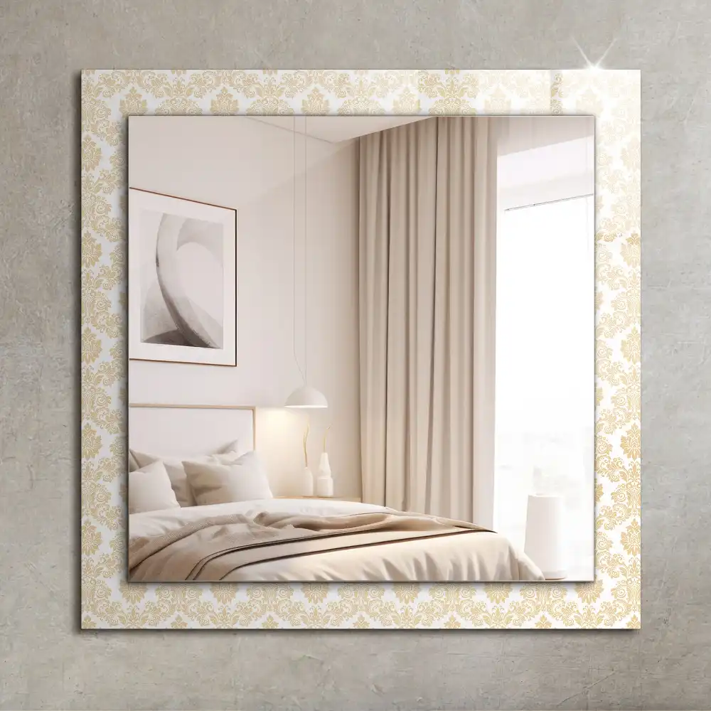 Dekorativ spegel med tryck Gula ornament