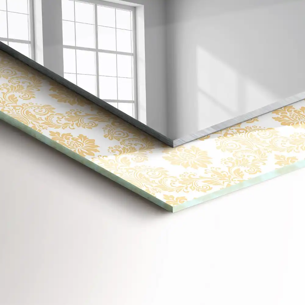 Dekorativ spegel med tryck Gula ornament