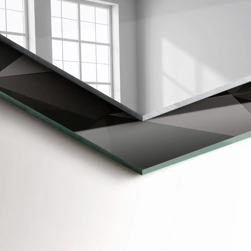 Dekorativ spegel med tryck Svarta geometriska former