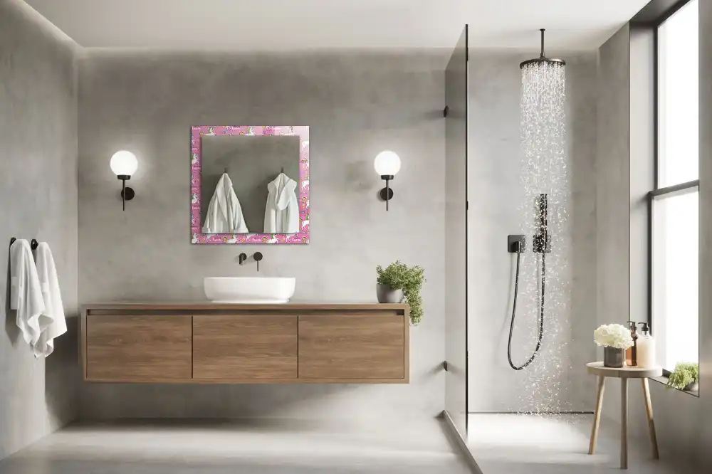 Rektangulär spegel med tryck Unicorn Rainbow Hearts