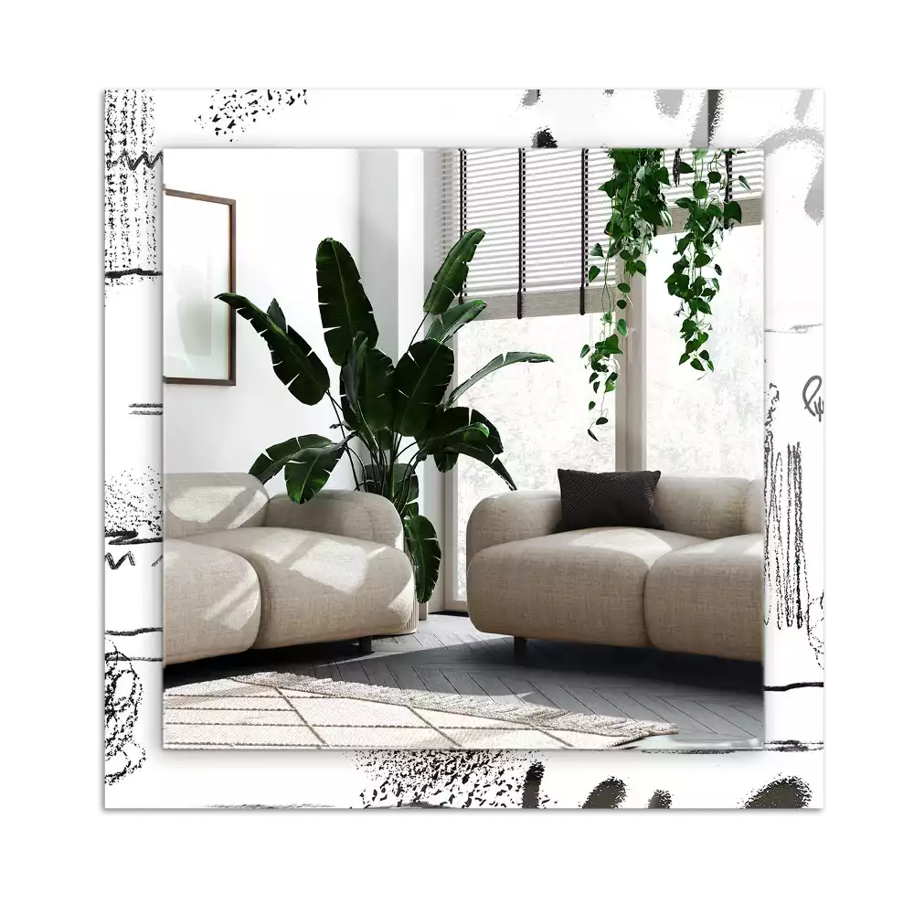 Rektangulär spegel med tryck Abstrakta moderna mönster