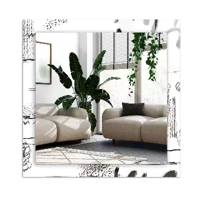 Rektangulär spegel med tryck Abstrakta moderna mönster