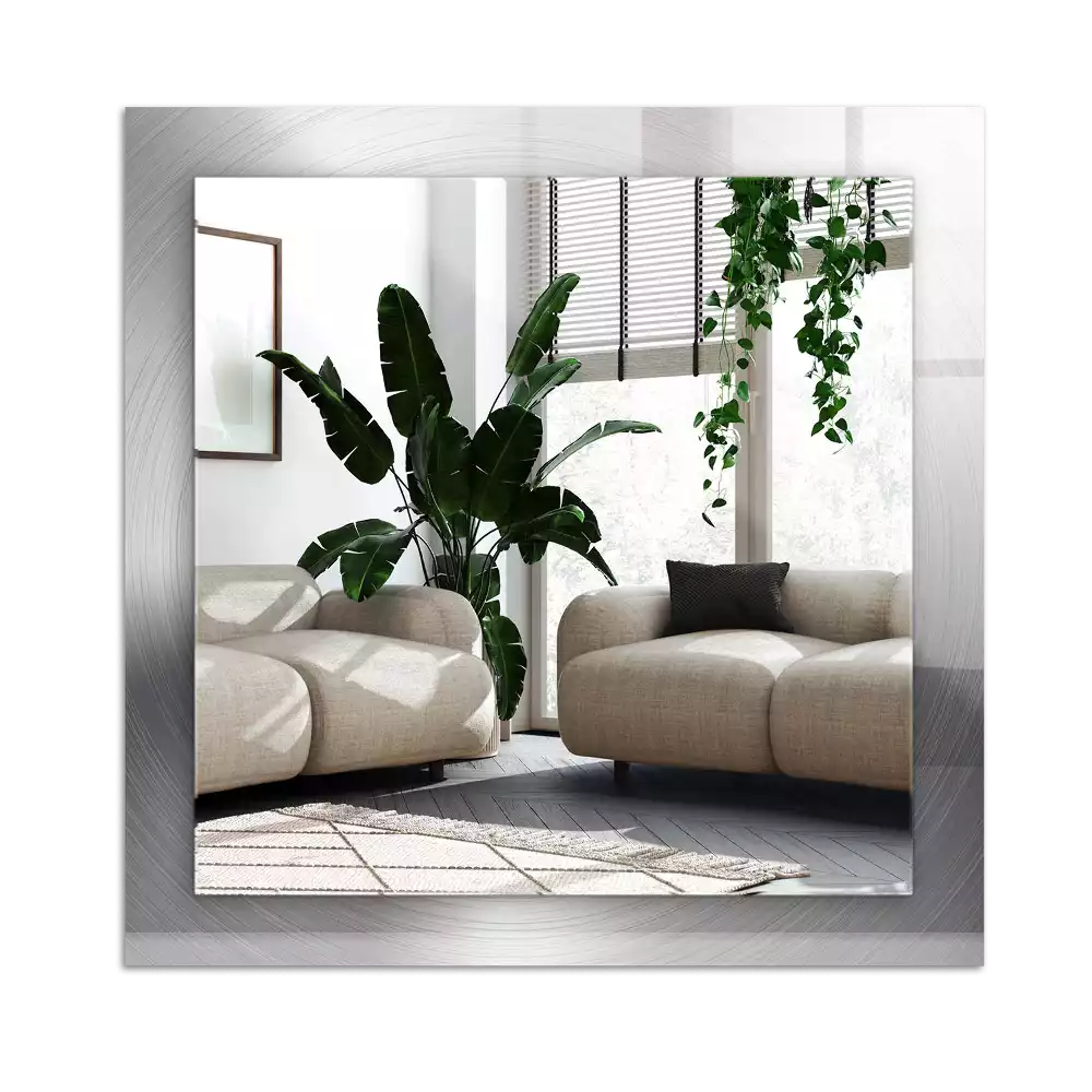 Dekorativ spegel med tryck Rund metallyta