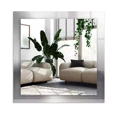 Dekorativ spegel med tryck Rund metallyta