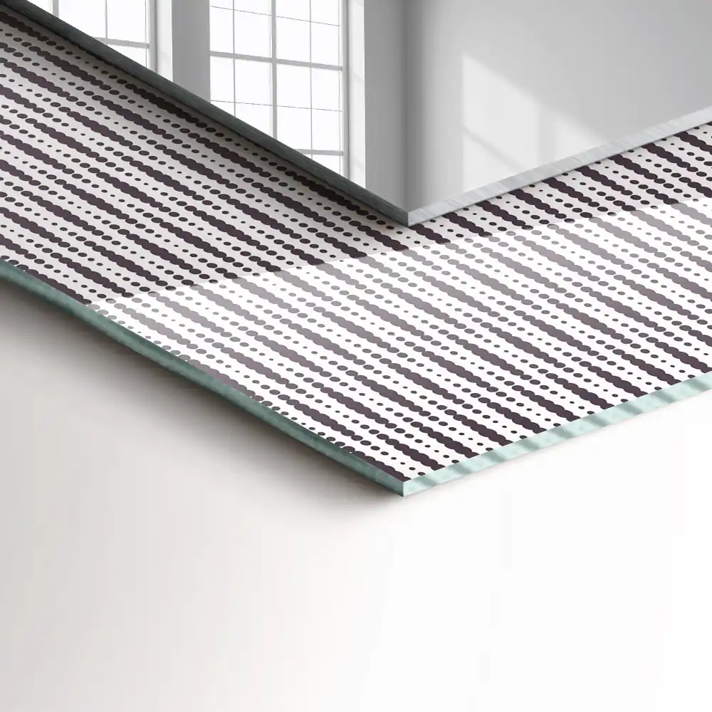 Rektangulär spegel med tryck Textiltyg mönster