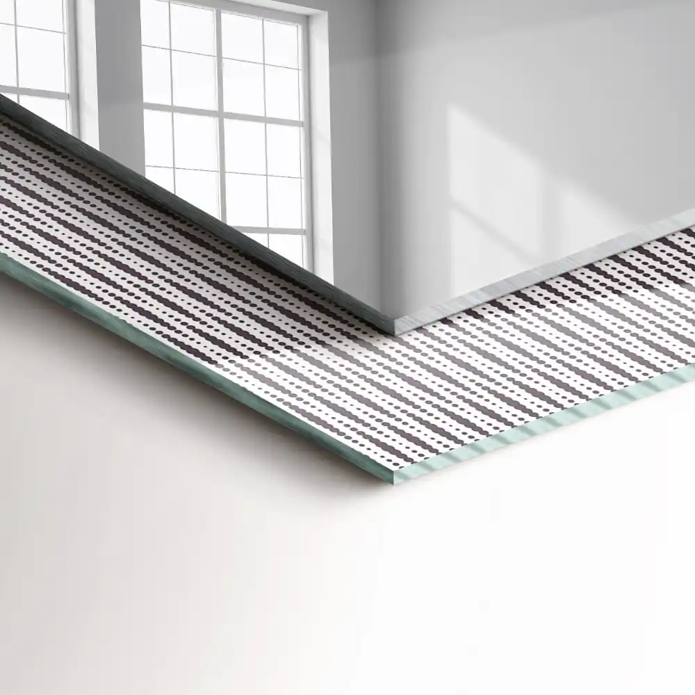 Rektangulär spegel med tryck Textiltyg mönster